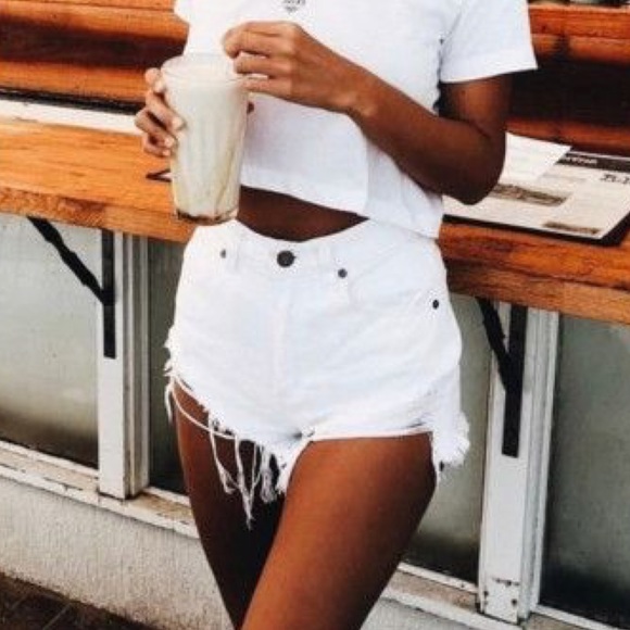 Arizona Jean Company Pants - High Waist Distressed White Shorts